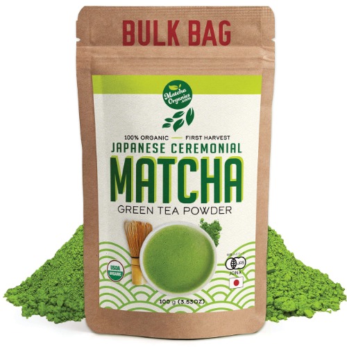 Premium Japanese Ceremonial Matcha Green Tea Powder - 1st Harvest HIGHEST Grade - USDA & JAS Organic - From Japan - Perfect for Starbucks Latte, Shake, Smoothies & Baking (3.52oz / 100g) - 