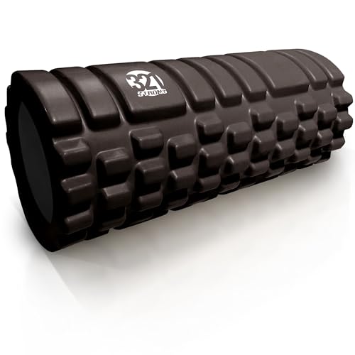 321 STRONG Foam Roller - Medium Density Deep Tissue Massager for Muscle Massage and Myofascial Trigger Point Release, with 4K eBook - Black