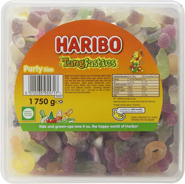 Haribo Tangfastics Bulk Sour Sweets 1.75kg Tub