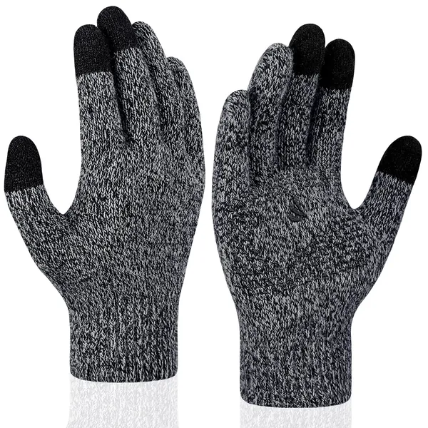 coskefy Winter Touch Screen Gloves Warm Knitted Gloves Thermal Wool Lined - Upgraded Grip