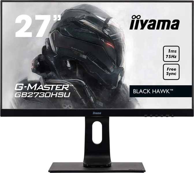 iiyama G-Master GB2730HSU-B1 27 Inch TN LCD, 75Hz, 1ms, FreeSync , Full HD 1920x1080, 300 cd/m² Brightness , 1 x HDMI, 1 x DisplayPort, 1 x VGA, 2x USB, 2 x 2W Speakers, Height Adjustable Stand