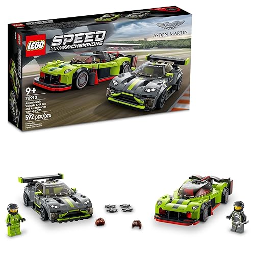 LEGO Speed Champions Aston Martin Valkyrie AMR Pro & Vantage GT3 2 Collectible Model 76910 - Race Car and Toy Set, Includes 2 Driver Minifigures, Great Gift for Boys, Girls, and Teens Ages 9+ - Multicolor
