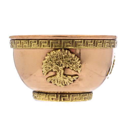 Alternative Imagination Tree of Life Copper Offering Bowl for Altar Use, Rituals, Incense, Smudging, Decoration, and More - Tree of Life