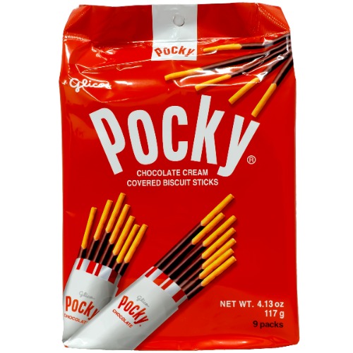 GLICO Pocky Chocolate Cream Covered Biscuit Sticks Family Size 117g (Japan)