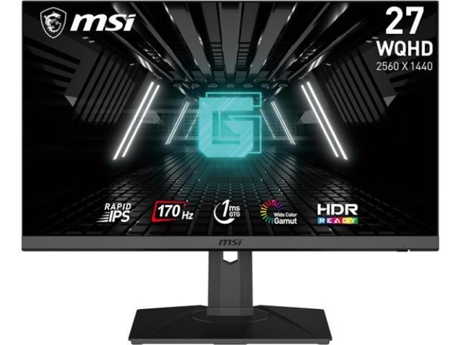 MSI 27" Gaming Monitor, 2560 x 1440 (QHD), Rapid IPS, 1ms, 170Hz, G-Sync Compatible, HDR Ready, HDMI, Displayport, Tilt, Swivel, Height Adjustable, Pivot, G274QPF