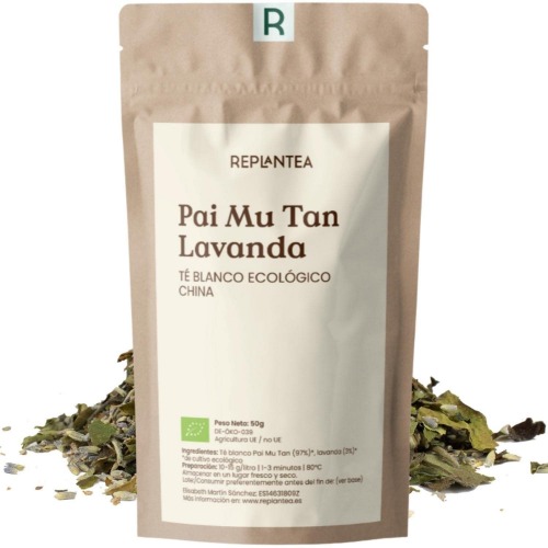 TE BLANCO PAI MU TAN Orgánico con Lavanda | TE BLANCO GRANEL de Sabor Delicado y Hojas Muy Grandes REPLANTEA®