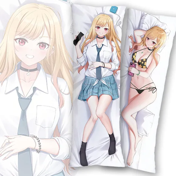Kitagawa Marin Body Pillow Cover Case Hugging Soft Anime Character Merch Stuffed Double-Sided Printed Peach Skin Plush Room Decor Dakimakura 59" x 20" - Kitagawa Marin 59" x 20"