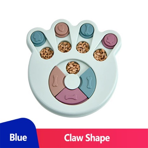 Dog Puzzle Treat Feeder Interactive Toy - Blue Paw