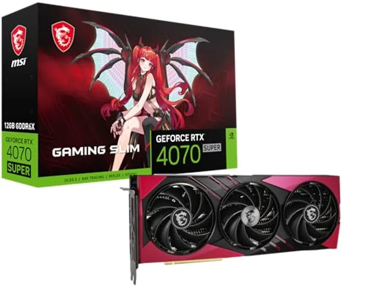 MSI Gaming RTX 4070 Super 12G Gaming X Slim MLG Scheda grafica (NVIDIA RTX 4070 Super, 192 bit, Extreme Clock: 2655 MHz, 12 GB GDRR6X 21 Gbps, HDMI/DP, architettura Ada Lovelace)