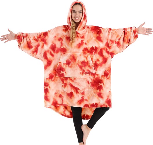 THE COMFY Dream | Oversized Light Microfiber Wearable Blanket, One Size Fits All, Seen on Shark Tank (Sunset Tie-Dye) - Sunset Tie-dye Adult