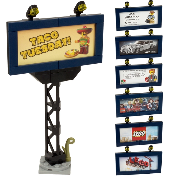 Billboard | Advertisement Sign | Inc 7 inserts | Custom kit made with LEGO Bricks | Instructions Included