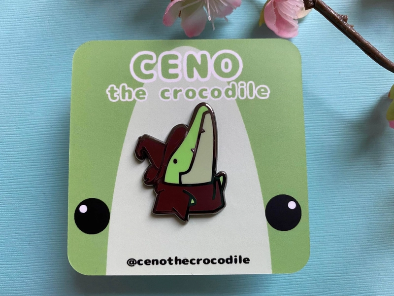 Hocus Pocus Ceno the Crocodile Enamel Pin — Wizard Crocodile Pin — Reptile Hard Enamel Pin — Crocodile Witch Pin — Lapel Pin