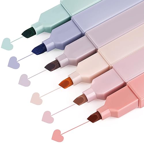 Aesthetic Cute Highlighters Assorted Colors, Bible Highlighters and Pens No Bleed, Mild Soft Chisel Tip Pastel Marker Pens for Journaling Note Taking School Stationary Supplies (Sunny) - Sunny
