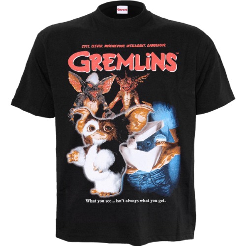 GREMLINS - HOMEAGE STYLE - Front Print T-Shirt Black - S