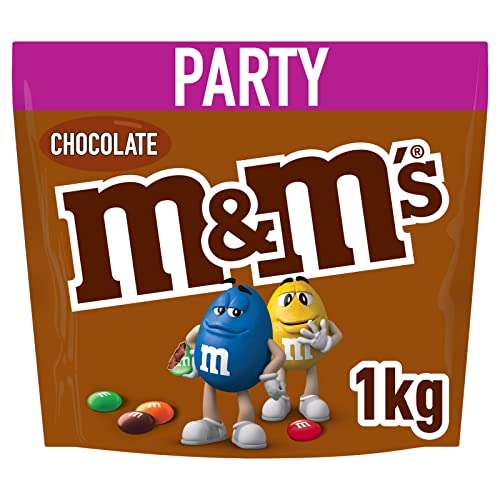 M&M'S Milk Chocolate Party Bulk Bag, Chocolate Gift & Movie Night Snacks, 1kg - Chocolate Party Bag - Single