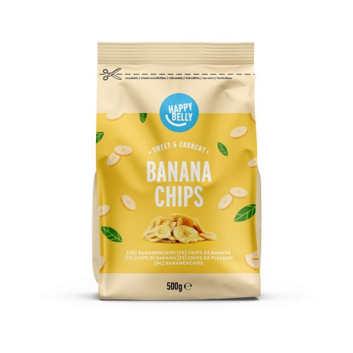 Amazon Merk - Happy Belly Bananenchips, 500 g