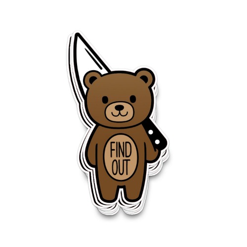 Find Out Mood Bear Vinyl Sticker