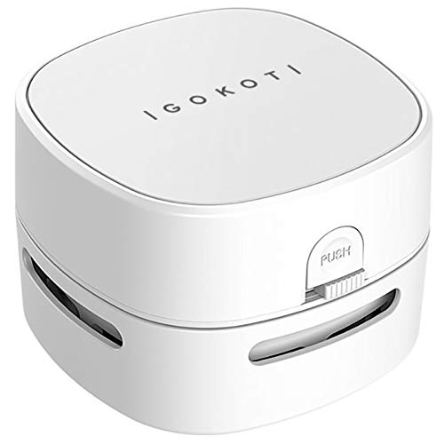 IGOKOTI Desk Vacuum, Mini Vacuum Cleaner, Tabletop Vacuum Cleaners Battery Operated Handheld Design (no Battery Included) - White