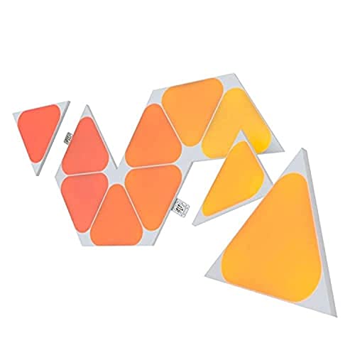 Nanoleaf Shapes Mini Triangle Expansion Pack, 10 Additional Smart Wall Light Panels LED RGBW-Modular Wi-Fi Colour Changing, Works with Alexa Google Assistant Apple Homekit, Room Decor & Gaming