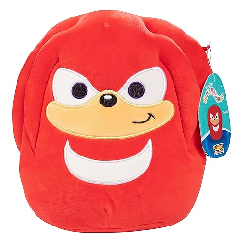Squishmallows Original 8-Inch Knuckles - Sonic The Hedgehog- Official Jazwares Plush - Collectible Soft & Squishy SEGA Stuffed Animal Toy - Add to Your Squad - Gift for Kids, Girls & Boys - Knuckles
