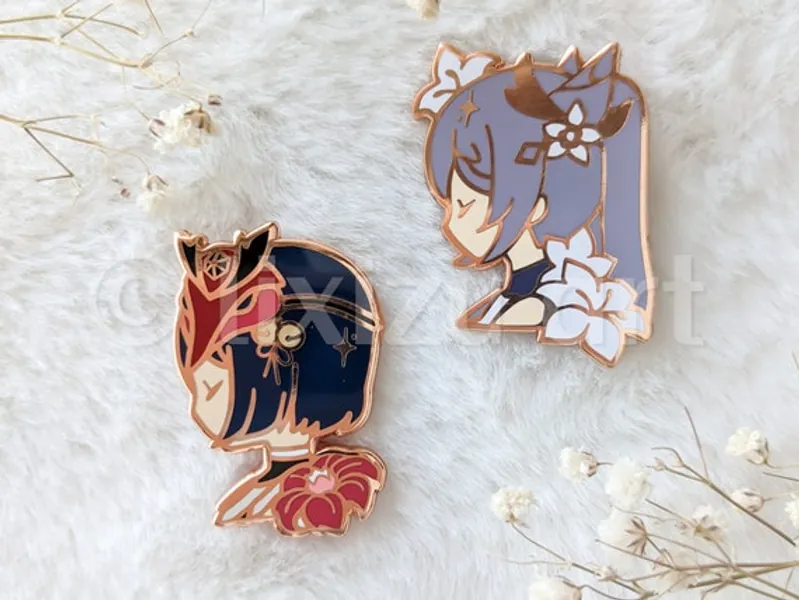 Genshin Impact Sara Kujou & Keqing Enamel Pin | Etsy Australia