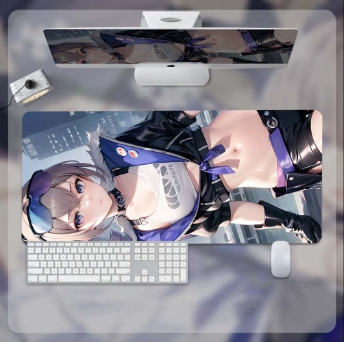 Lucanoryz Honkai Star Rail Mouse Pad Non-Slip Desk Anime Mat Rubber Base Gaming Mousepads for Office Home 23.6x11.8x0.2 inches Silver Wolf 78 - 23.6x11.8x0.2 inches - Silver Wolf 78