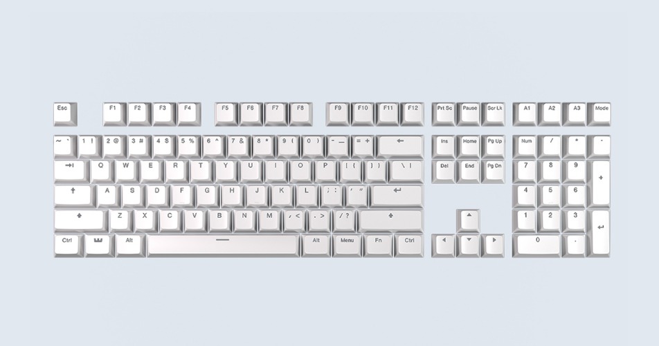 Wooting Double Shot PBT Backlit Keycap Set - Just White