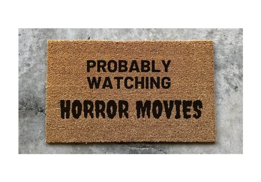 Probably Watching Horror Movies Doormat Halloween Doormat | Etsy