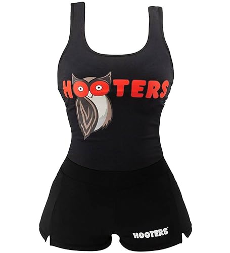 Ripple Junction Hooters Girl Iconic Waitress Outfit Includes Tank Top and Shorts Set Officially Licensed - X-Small - Black