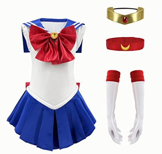 Sinkawa Jackets Anime Outfits Moon Cosplay Costume For Women Girls - Kids-L(Height:55-61Inch) - Tsukino Usagi