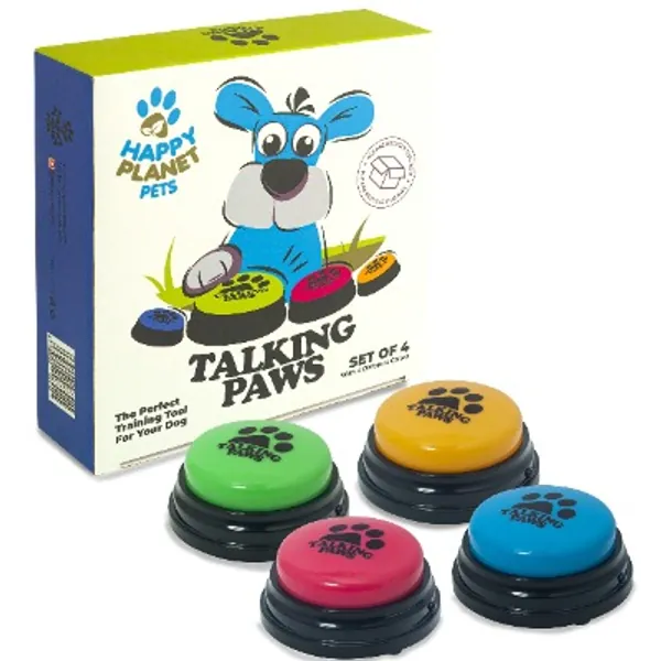 Talking Paws - Recordable Training Buttons for Dogs, Puppy & Pets. Train Your Dog Easily To Press Buzzers And Voice What They Want To Do. The Perfect Present For Your Pet.