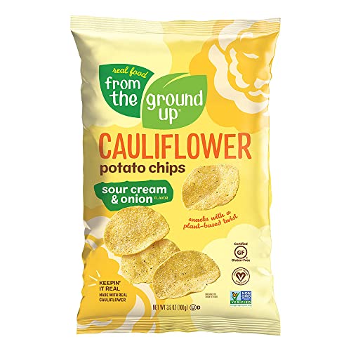 Real Food From The Ground Up Cauliflower Chips - 6 Pack Snack Bags (Sour Cream & Onion, 6 Pack) - Sour Cream & Onion