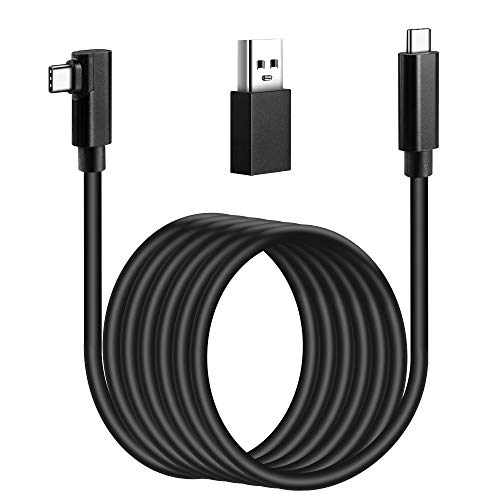 Kuject Link Cable 16FT Compatible for Quest 3, Quest 2 and Quest Pro, VR Headset Cable Accessories for Rift S/Steam VR Games, USB 3.0 Type C to C High Speed Data Transfer Charging Cord for Gaming PC - 16FT - Black