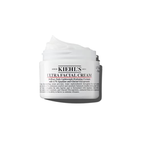 Kiehl's Ultra Facial Cream, with 4.5% Squalane to Strengthen Skin's Moisture Barrier, Skin Feels Softer and Smoother, Long-Lasting Hydration, Easy and Fast-Absorbing, Suitable for All Skin Types - 1.7 Fl Oz / 50 ml