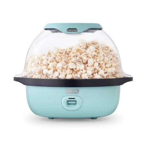 Dash 6qt SmartStore Stirring Popcorn Maker - Aqua: Electric Popcorn Popper, 850W, Hand Wash, 1-Year Warranty