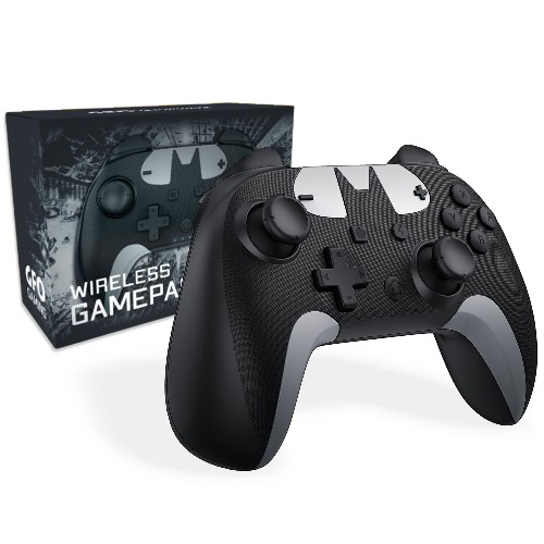 Wireless Controller for Nintendo Switch/Lite/OLED, Dark Knight Edition Remote Game Control with Turbo, Motion Control, HD Rumble - Black/Grey