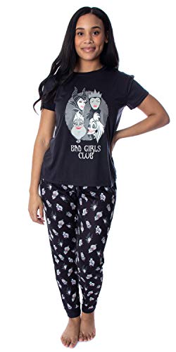 Disney Villains Women's Bad Girls Club 2 Piece Shirt And Pants Jogger Style Pajama Set - 3X - Bad Girls Club