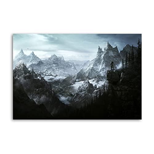 HYE Elder Scroll V Tons of Awesome Skyrim Canvas Art Poster And Wall Art Picture Print Modern Family Bedroom Decor Posters 16x24inch(40x60cm) - 16x24inch(40x60cm)