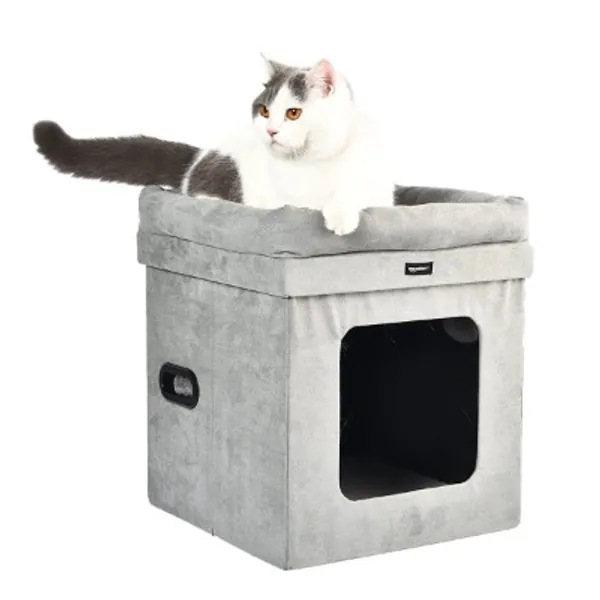 Amazon Basics Collapsible Cat House with Bed