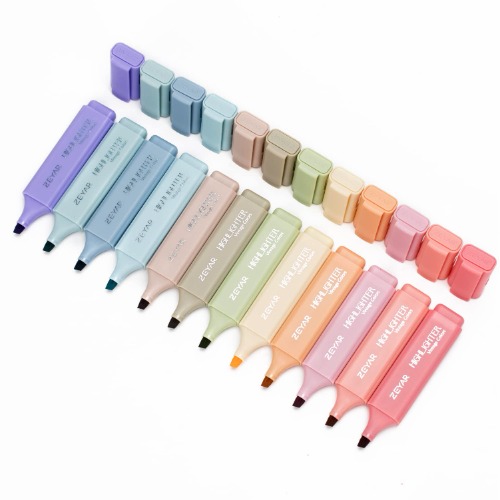 ZEYAR Highlighter Pen, Cream Colors Chisel Tip Markers, Water Based, Quick Dry, No Bleed, for Bible Study Notes School Office (12 Vintage Colors)