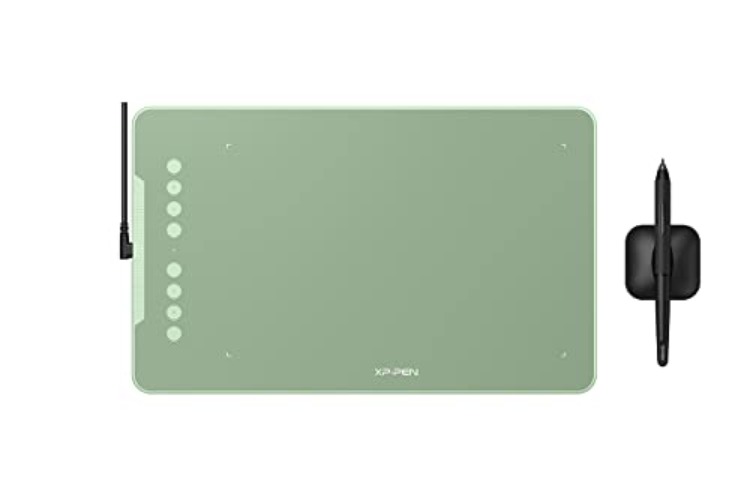 XPPen Deco 01 V2 Drawing Tablet 10x6.25 Graphics Tablet Digital Drawing Tablet for Chromebook with 8192 Levels Pressure Battery-Free Stylus and 8 Shortcut Keys (Green) - Green