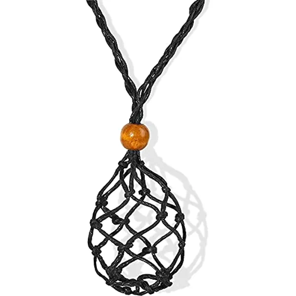 Timagebreze Necklace Cord Empty Stone Holder, Necklace Cord for Crystals, Pendant Stone Holder Adjustable Necklace Holder Pendant