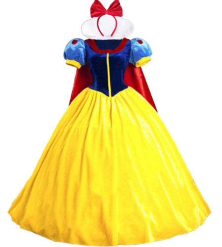 V-will Snow White Princess Costumes for Women Halloween Fancy Dress Petticoat Hairband