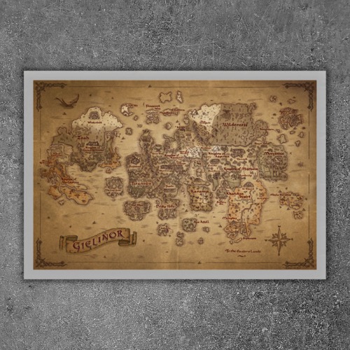 Map Of Gielinor Fine Art Print | 600mm X 400mm