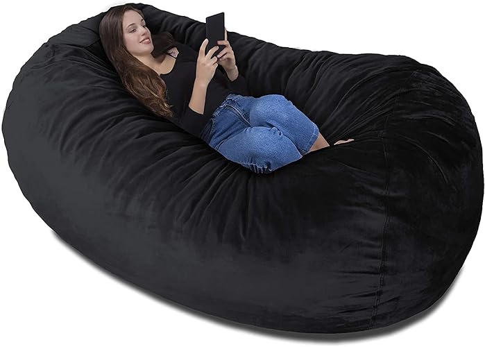 Charlie & Finn THE LARGEST BEANBAG IN EUROPE! - Premium Beanbag XXL - Giant Beanbag with Memory-Foam Filling - 1500 l - Elegant Black - Elegant Black