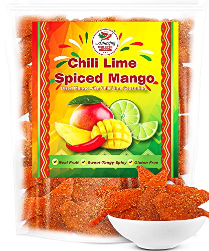 Chili Lime Dried Mango Slices, 1 lb. Bag, Sweet, Tangy, and Spicy, Authentic Mexican Style Dry Fruit, Fresh and Natural