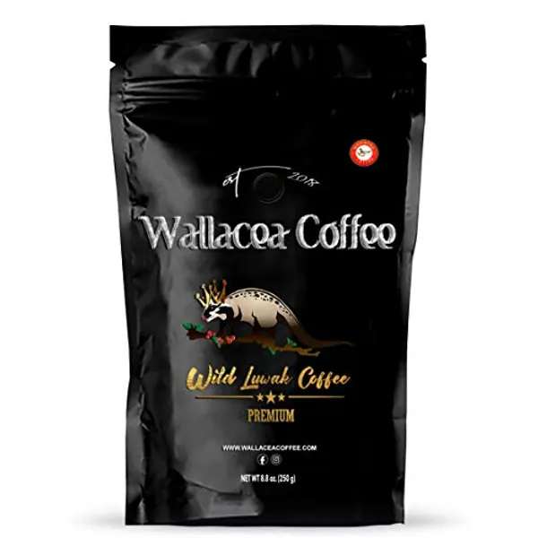 Wallacea Coffee Wild Kopi Luwak Coffee Beans, Gayo Sumatra Indonesia, 250 grams (8.8 oz) (Ground Coffee) - Ground Coffee
