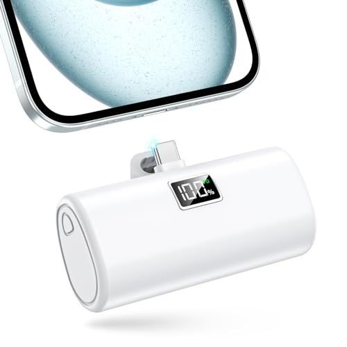 LENUTO Portable Charger for iPhone 15 Power Bank, 6000mAh USB-C Portable Phone Charger with Fast Charging (20W), Mini Battery Pack for iPhone 15 Pro/15 Plus/15 Promax/Samsung/Huawei Andriod - White - White