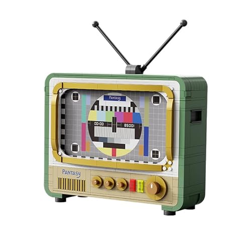 Retro Green TV Brick Building Kit, Creative Icons Building Set for Adults, Collectible Television Model Building Blocks, Collectible Retro Display Model, Creative Hobbies Unique Gift Idea