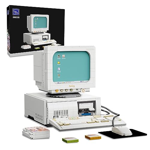 Computer Brick Building Set, Construction Retro Computer Model Building Kits for Adults and Teen, Pantasy Display Building Blocks Set for The Home or Office, Collectible Gift Idea, DIY Creative Activity